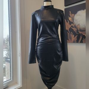 3/$30 Faux Leather Black Bodycon Dress